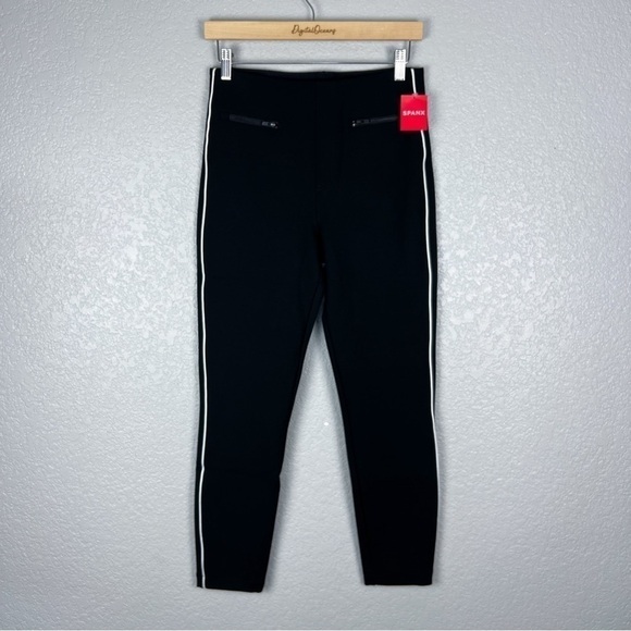 SPANX Piped Perfect Skinny Ankle Pants, Classic Black M - NWT, Chic, Stripe - Picture 2 of 11